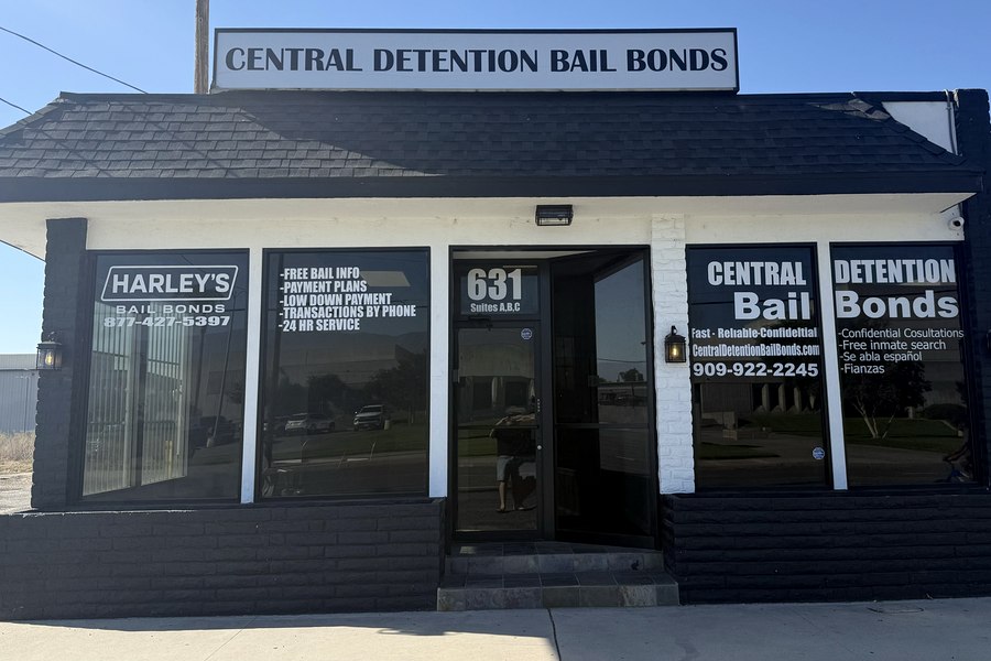 Harley's Bail Bonds office at 631 E. Rialto Ave, San Bernardino, CA